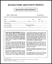 Becker Work Adjustment Profile - 25 Questionnaire Test Booklets  (Second Edition)